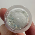 Close-up of 3mm glass pearls for decorative use