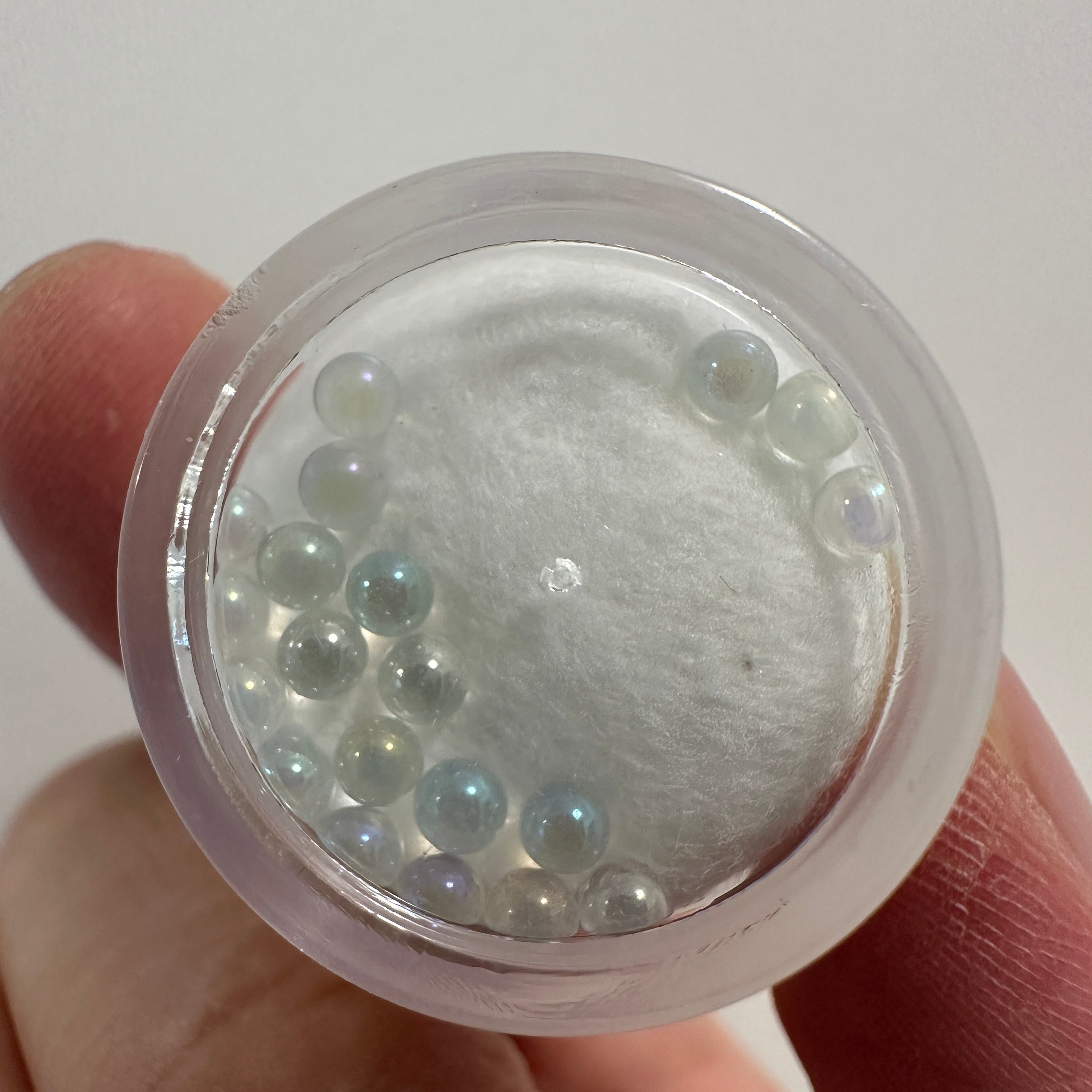 Close-up of 3mm glass pearls for decorative use