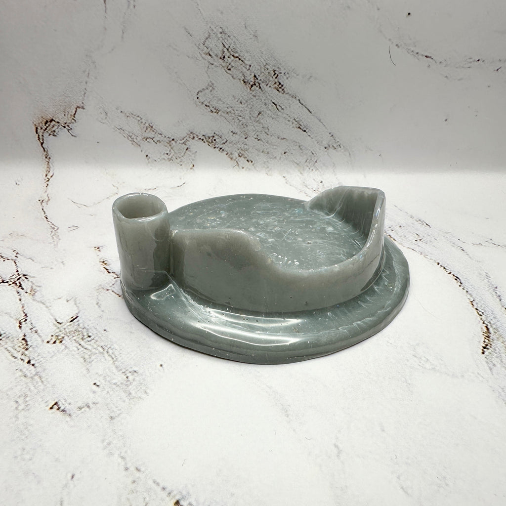 Handcrafted epoxy resin display base for small decorative items