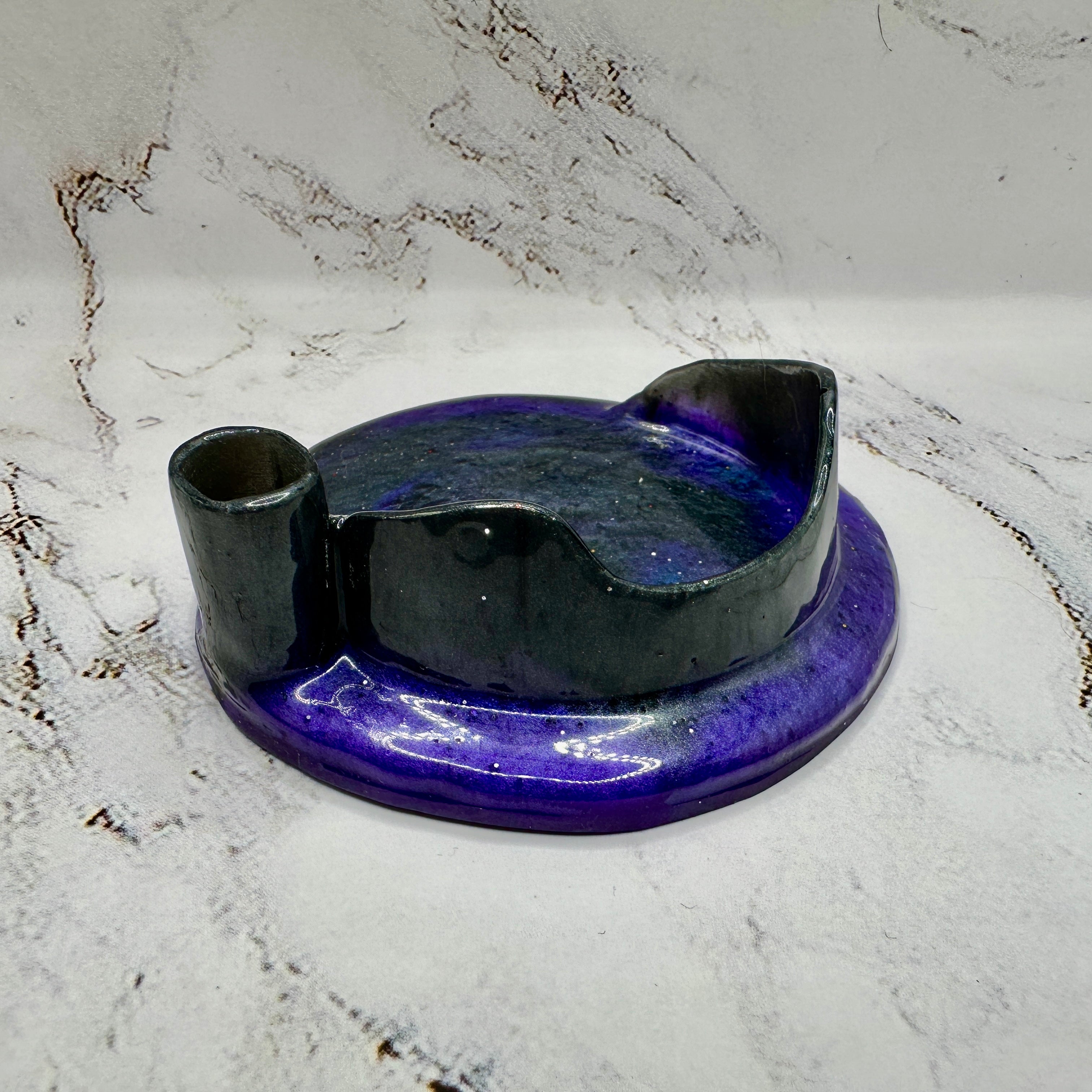 Handcrafted epoxy resin display base for small decorative items